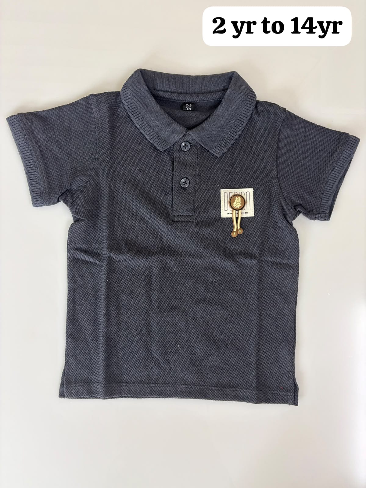 Soft knitted cotton fabric kids polo wear