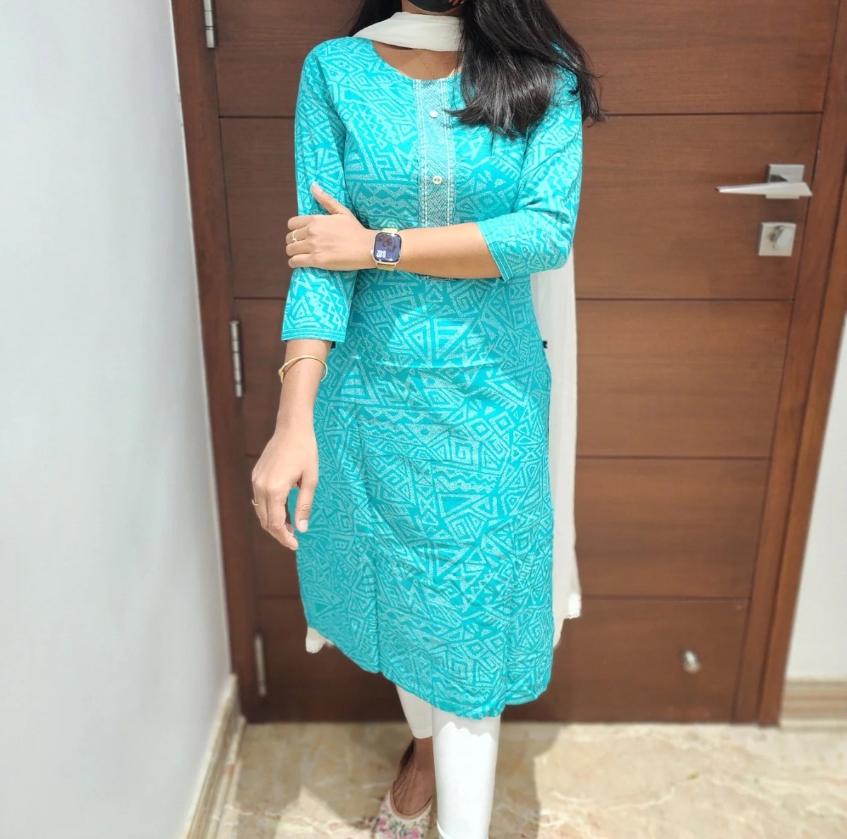 Anbarasi: Straight Cut Kurti with Pocket – Rayon & Popcorn Fabric, S to XXL