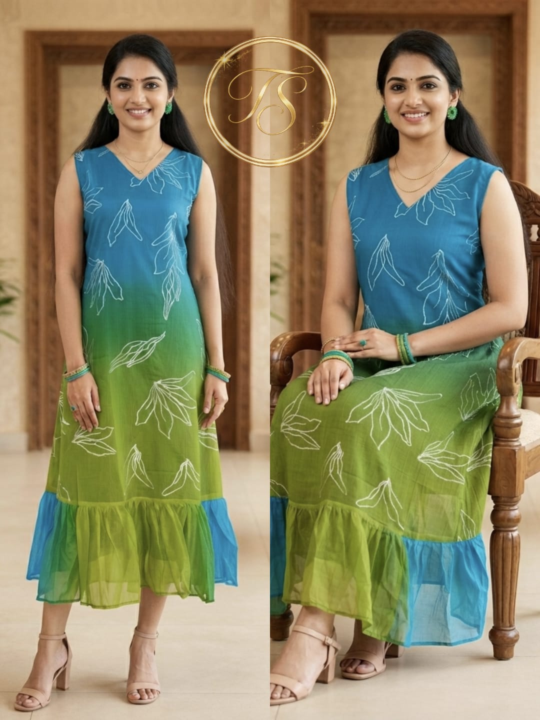 Elegant Mul Chanderi Embroidered Kurta with Flared Ethnic Design