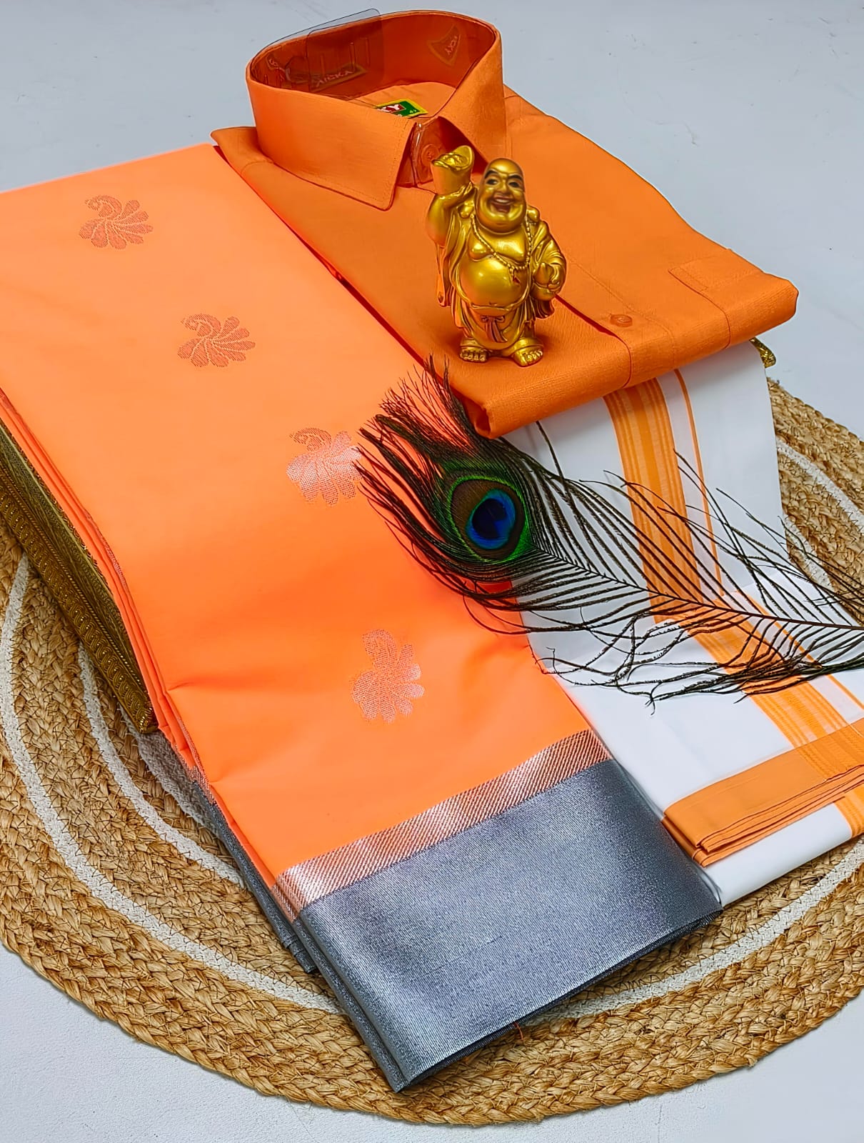 Ellampillai soft silver silk cotton sarees & Cotton dotis, shirts