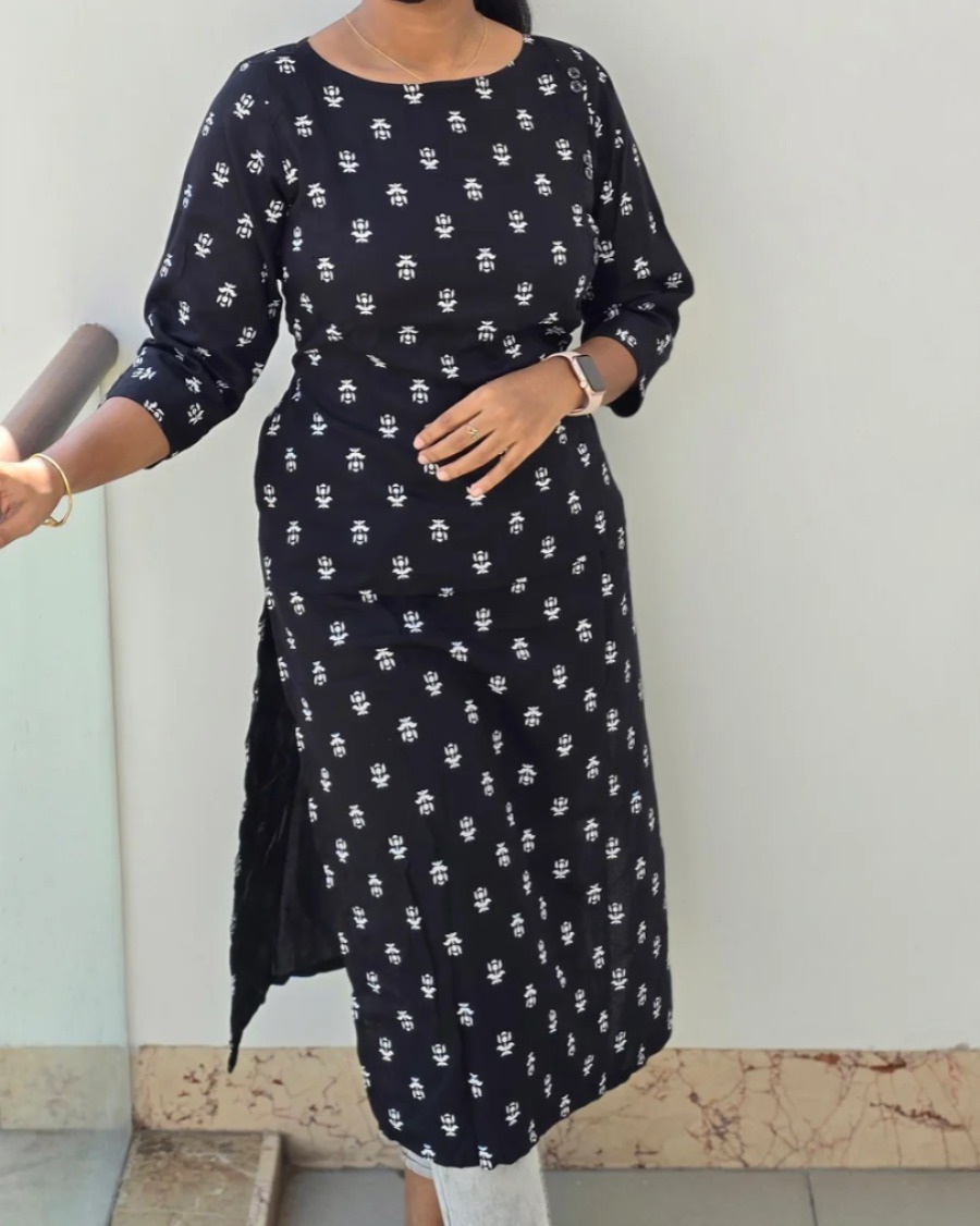 Anbarasi: Rayon Straight Cut Kurtis with Pocket - Sizes S to XXL, 43-Inch Length