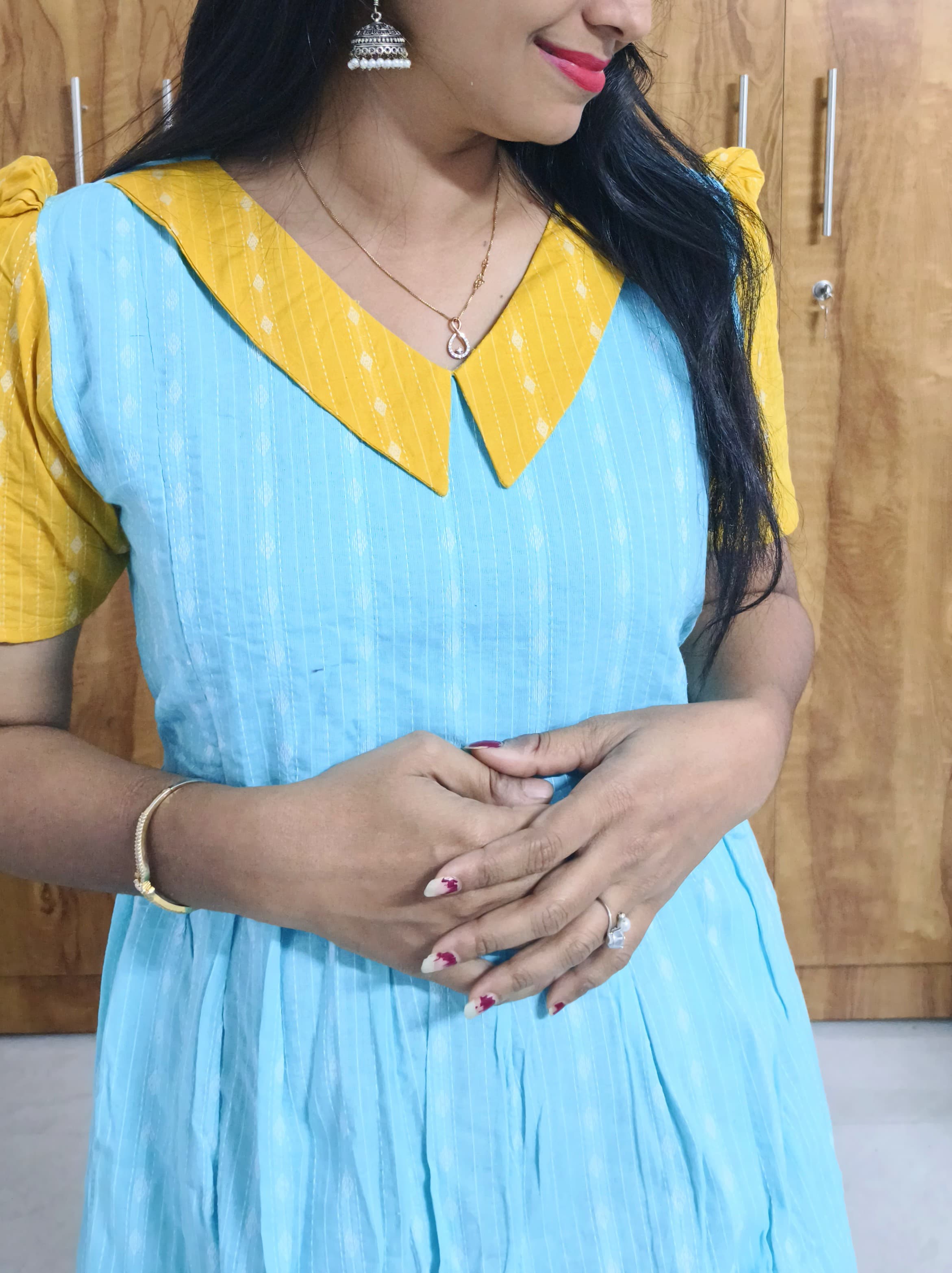 Anbarasi: Pure handloom cotton feeding kurti with lining
