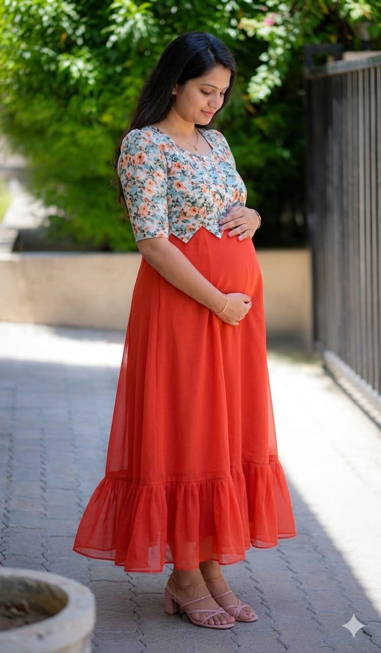 Georgette frill feeding dress