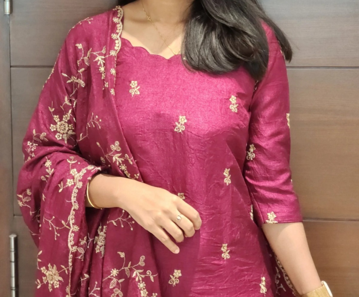 Anbarasi: Space Silk Salwar Set with Dupatta & Lining | Premium Ethnic Wear