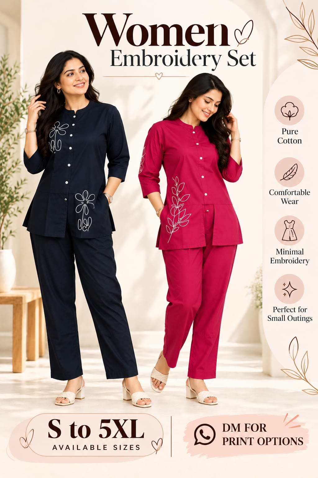 Beautiful women's embroidery set