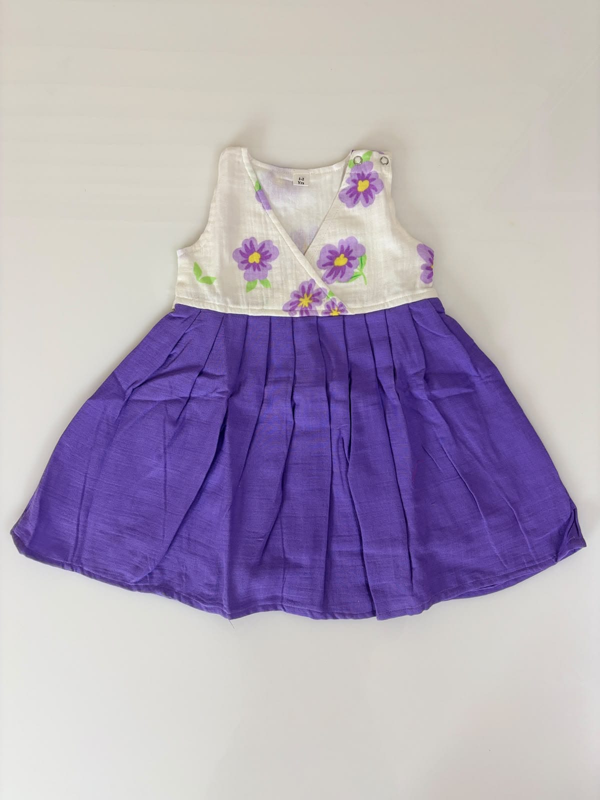 Girls Pure Cotton V-Neck Frock | Kids Wear Outdoor Dress