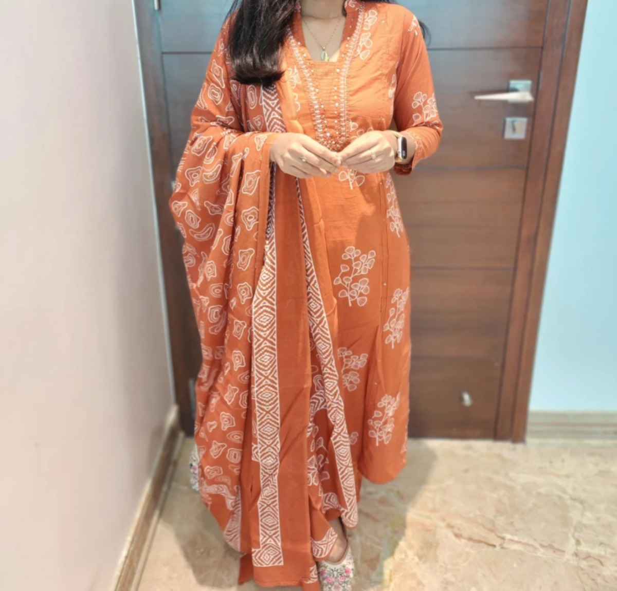 Cotton Salwar Set with Kurti, Pant & Dupatta – Elegant 3-Piece | Aarral