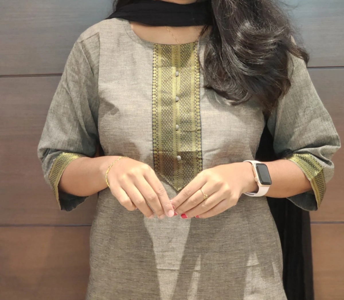 Anbarasi: Cotton straight cut kurti 