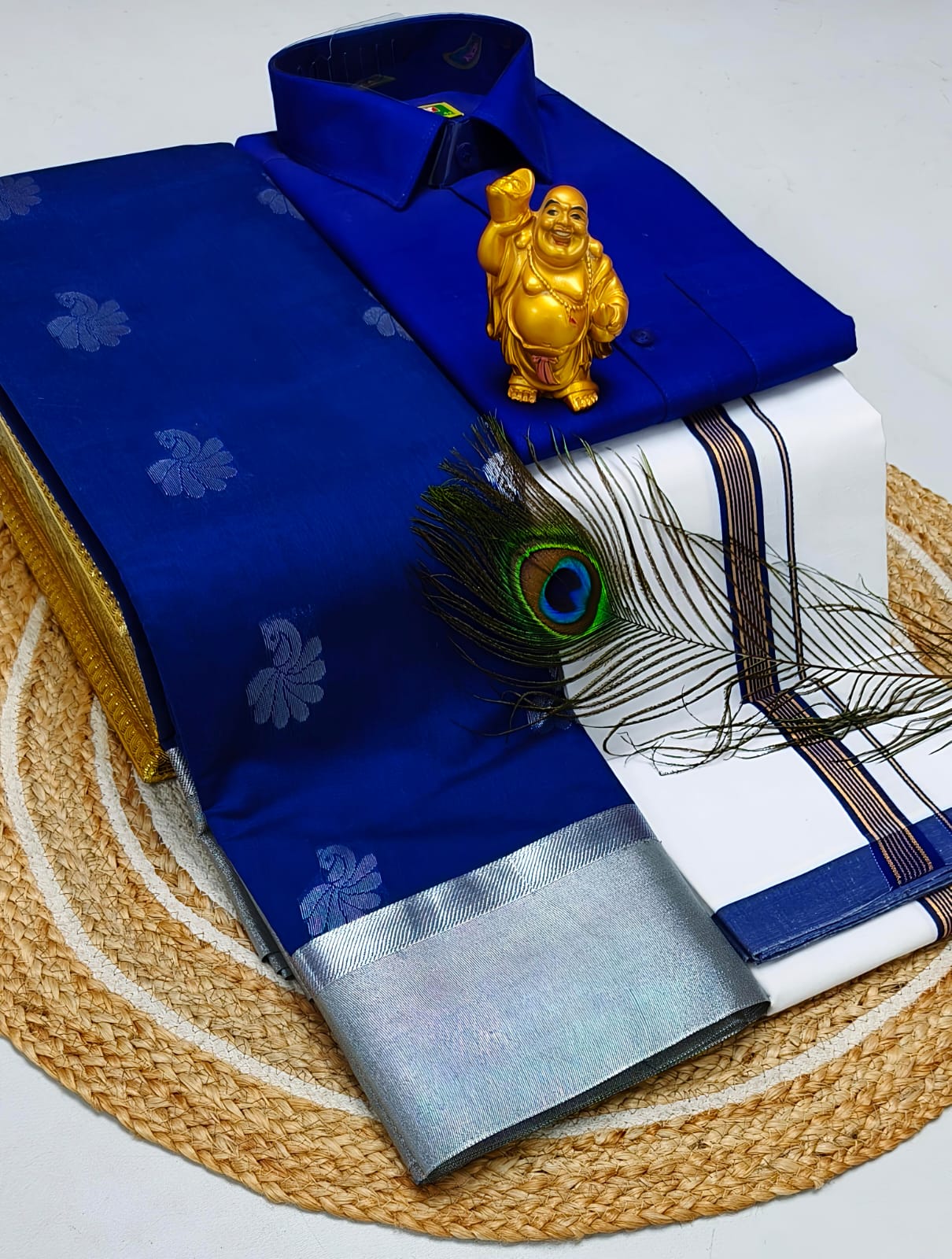 Ellampillai soft silver silk cotton sarees & Cotton dotis,shirts