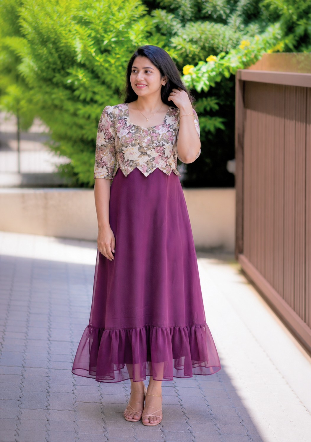 Georgette frill feeding dress