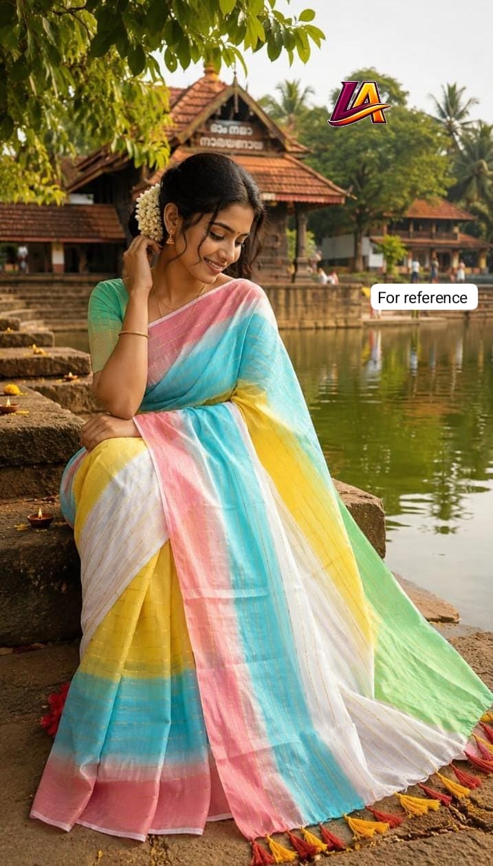 Onam festive collection mulcotton saree Varnarekha