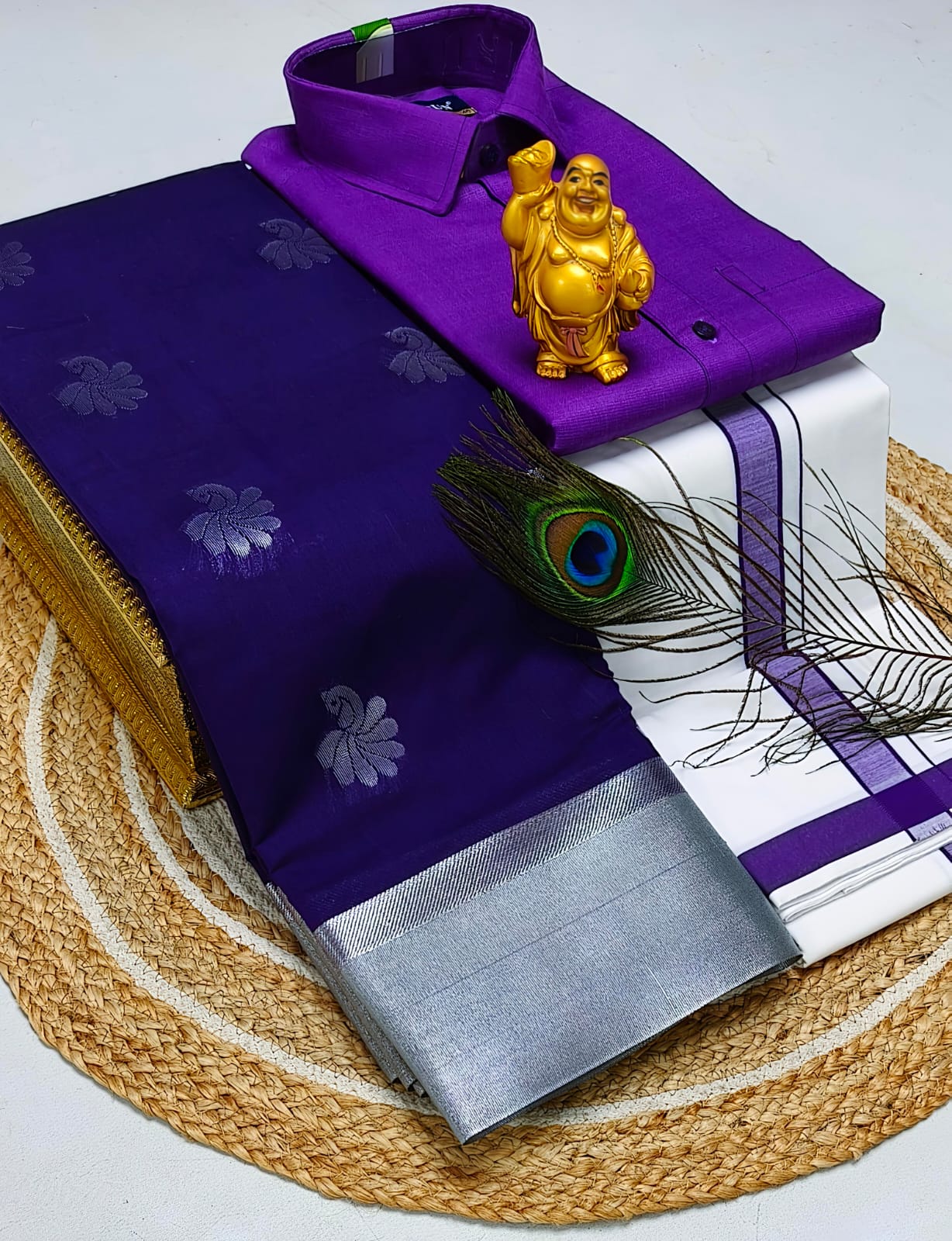 Ellampillai soft silver silk cotton & Cotton dotis, shirts
