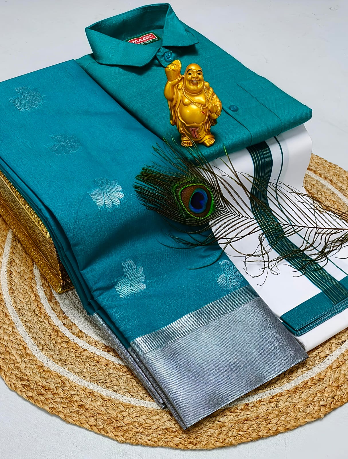 Ellampillai soft silver silk cotton saree & cotton dotis, shirts 