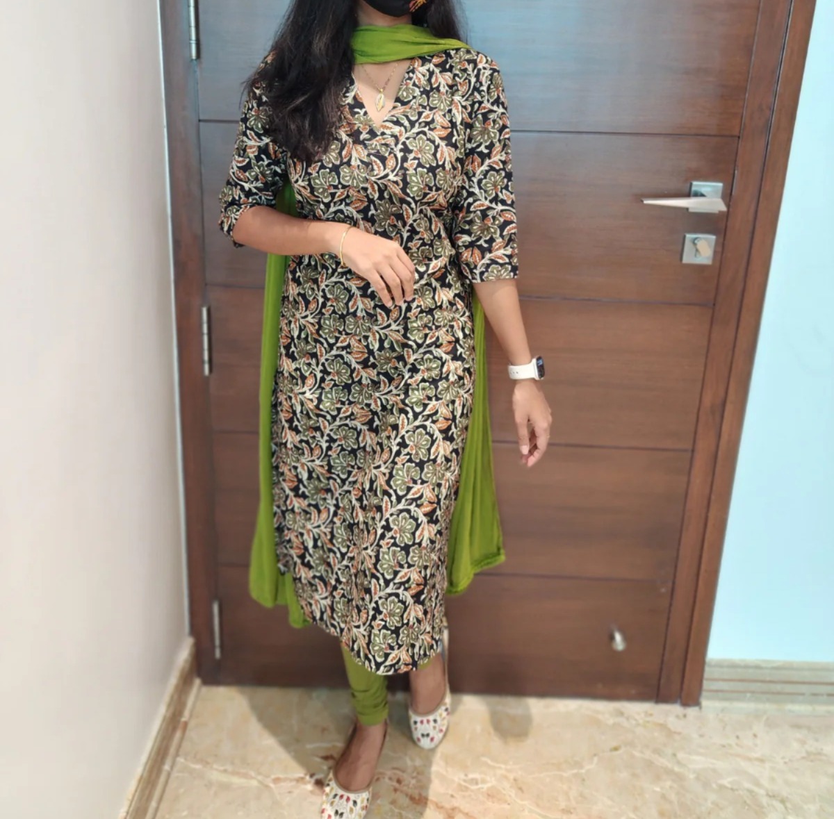 Anbarasi: Cotton with kalamkari straight cut kurti 