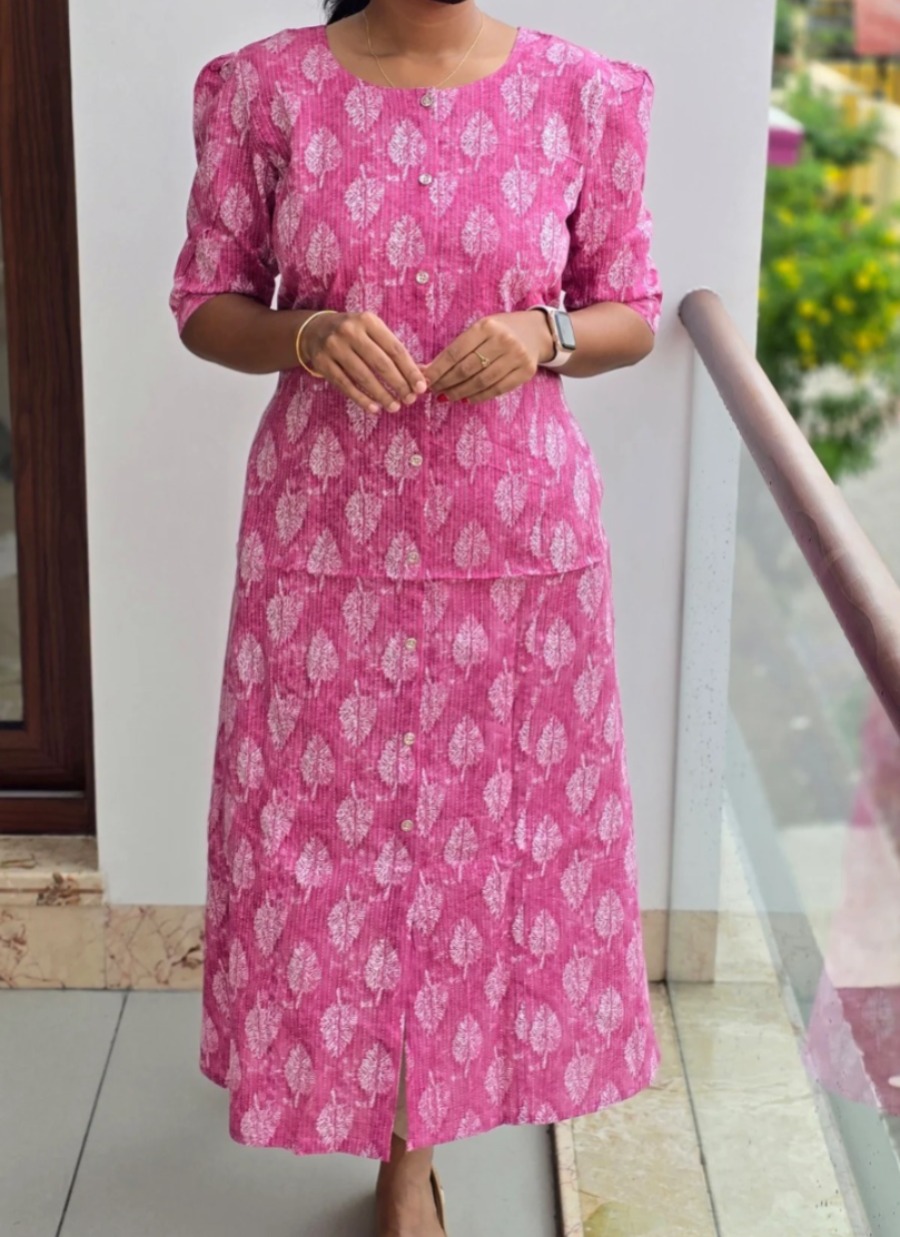 Anbarasi: Jaipur Cotton A-Line Kurtis | Puff Sleeves | Double Side Pockets | 45