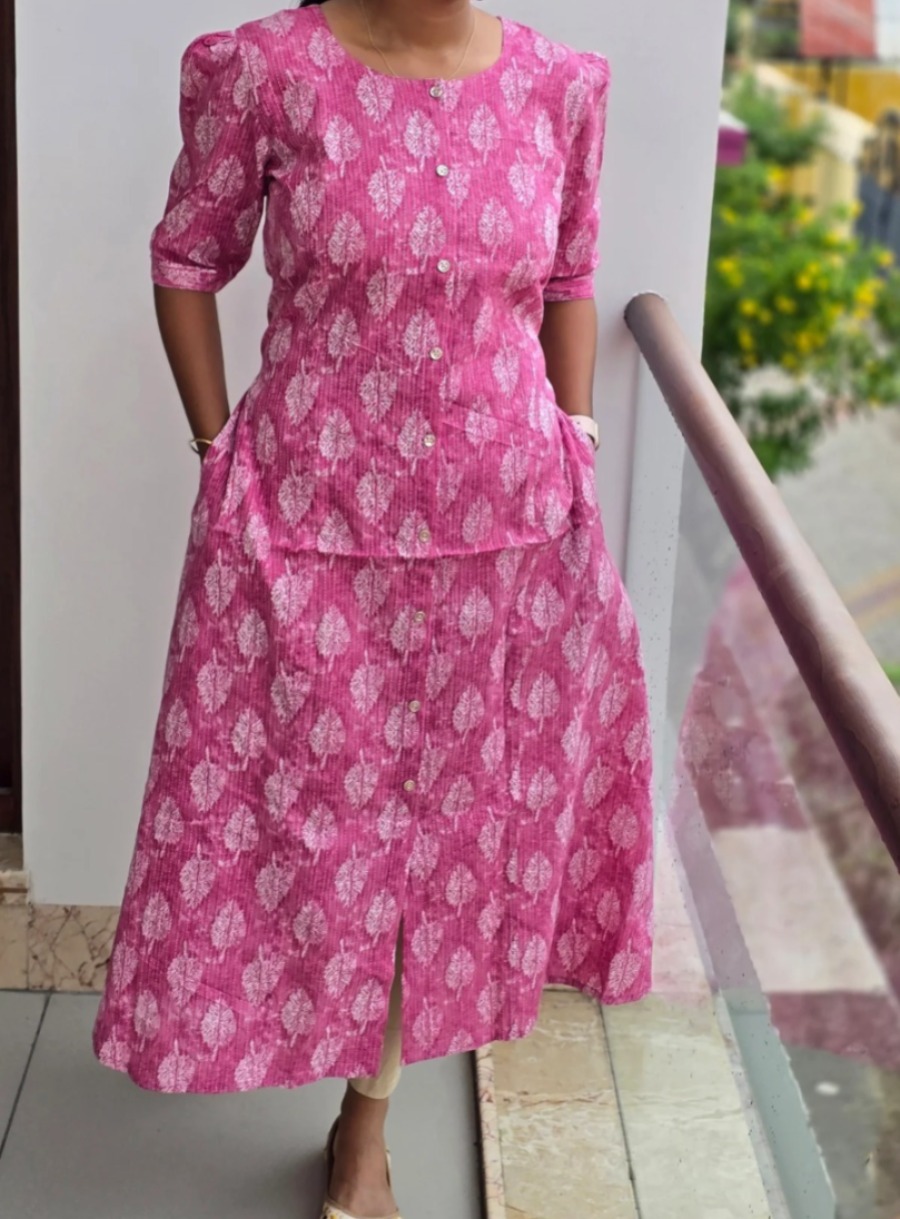 Anbarasi: Jaipur Cotton A-Line Kurtis | Puff Sleeves | Double Side Pockets | 45