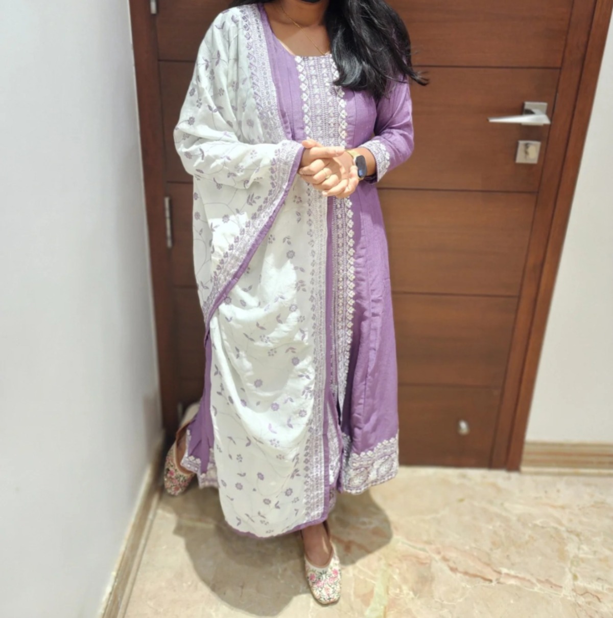 Vichitra silk salwar set with lining