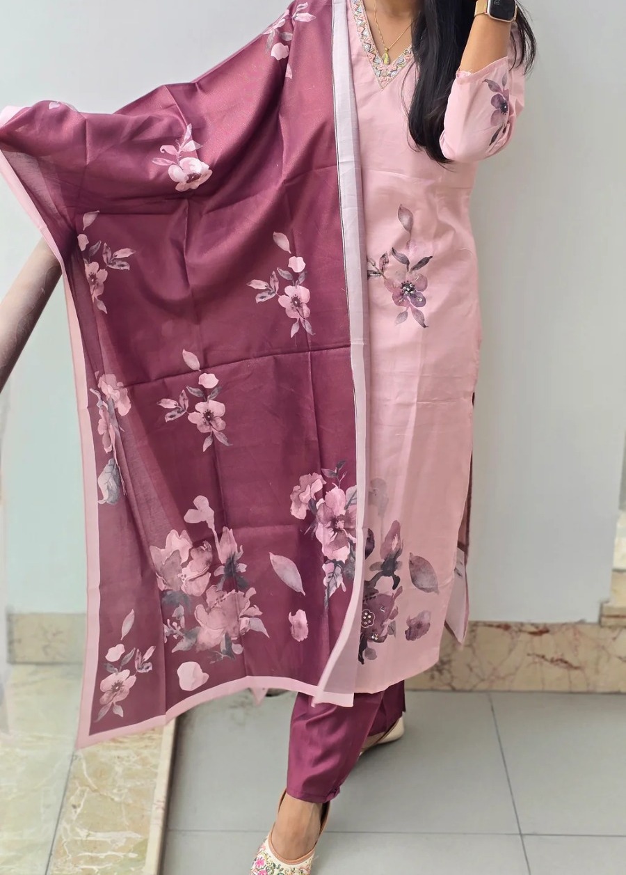 Anbarasi: Roman Silk Salwar Set for Women – Elegant Salwar Dress with Dupatta