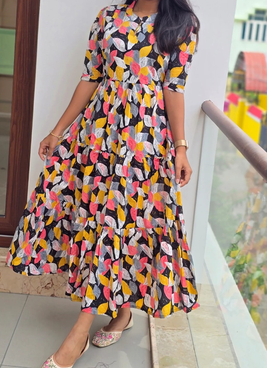 Anbarasi: Stylish Jaipur Cotton Western Maxi Dress with Pocket – Kurtis & Kurtas