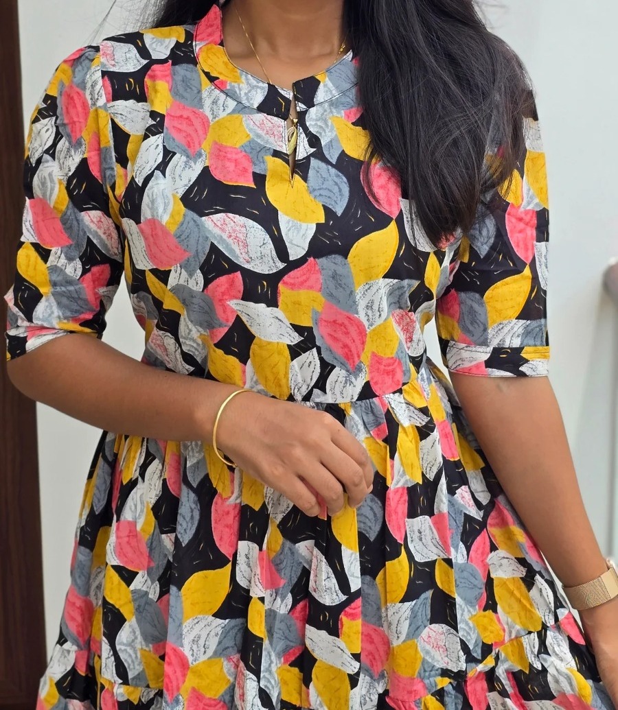 Anbarasi: Stylish Jaipur Cotton Western Maxi Dress with Pocket – Kurtis & Kurtas