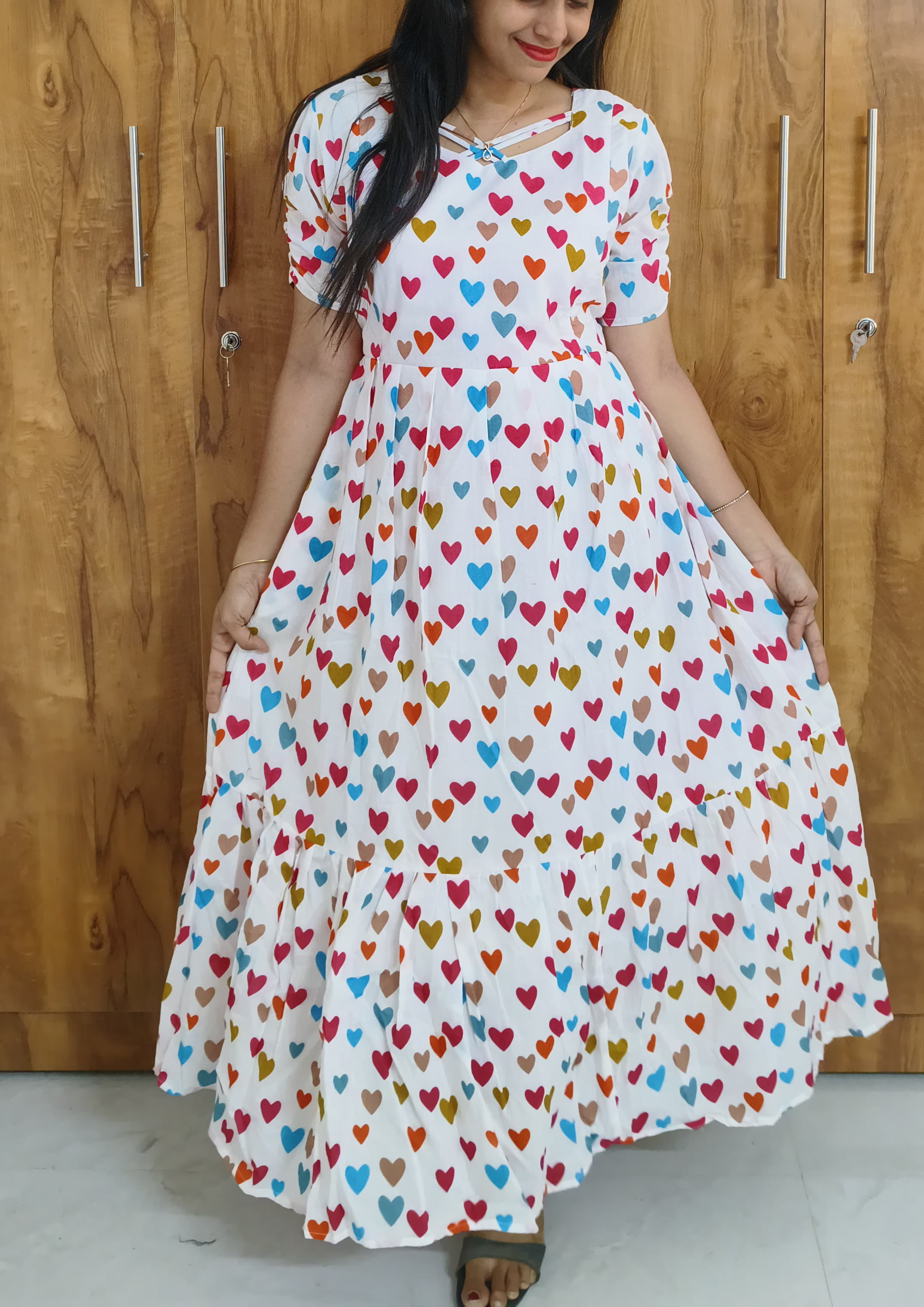 Anbarasi: Cotton cambric premium stylish feeding dress