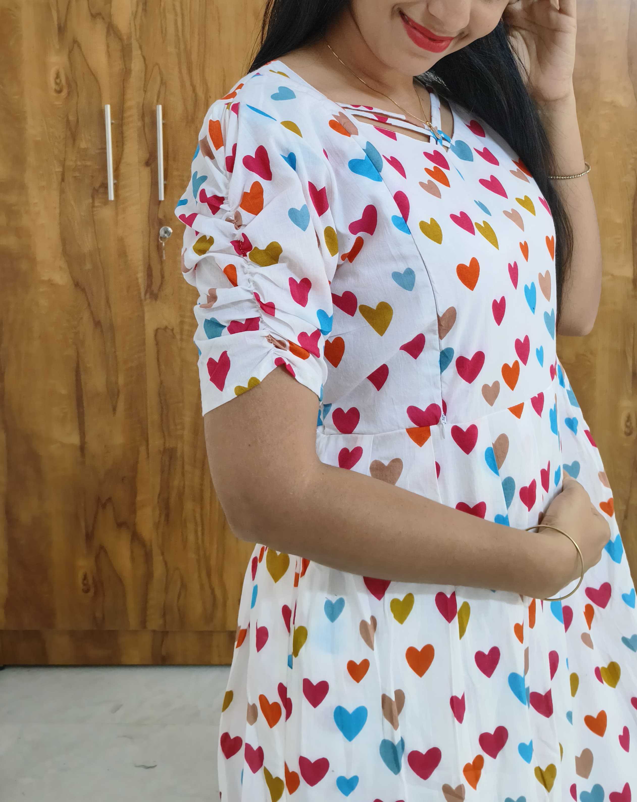 Anbarasi: Cotton cambric premium stylish feeding dress