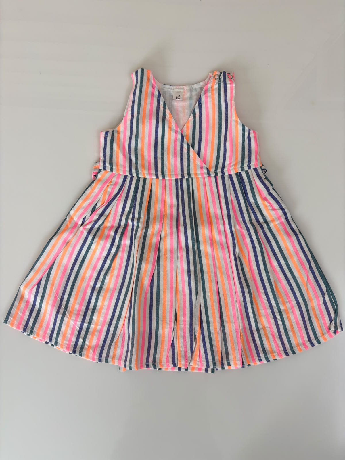 Kids Pure Cotton V-Neck Frock | Girls Outdoor Dress