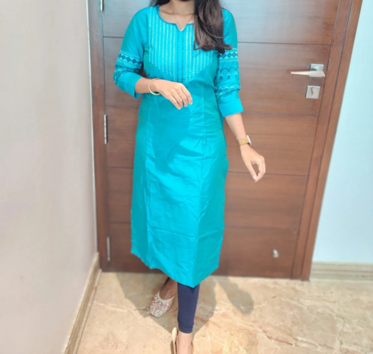 Cotton straight cut kurti 
