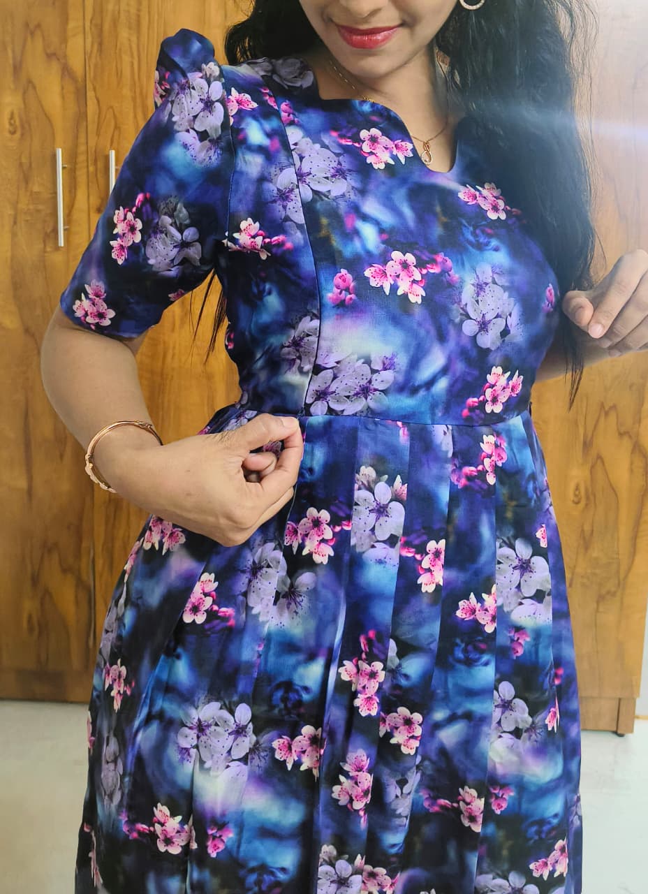 Anbarasi: Trending floral cotton slub digital with full lining 