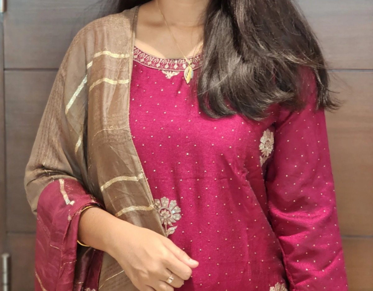 Anbarasi: Vichitra Silk Salwar Set with Dupatta | Elegant Kurtis & Kurtas by Aarral