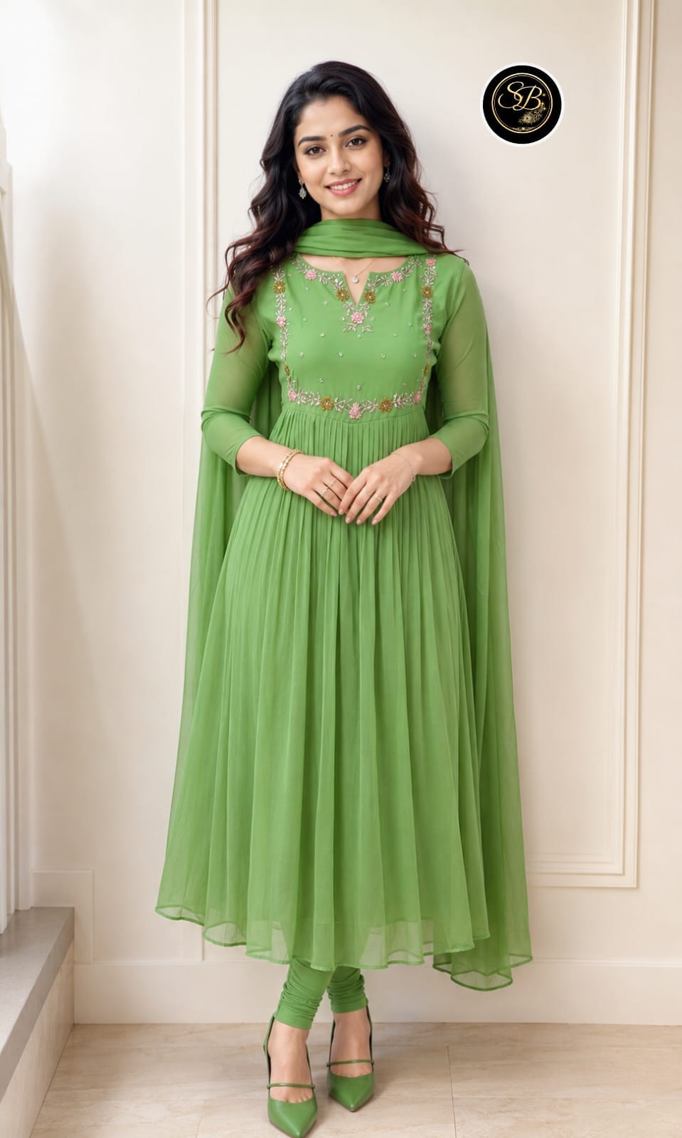 Georgette desinger neck line heavy handwork 