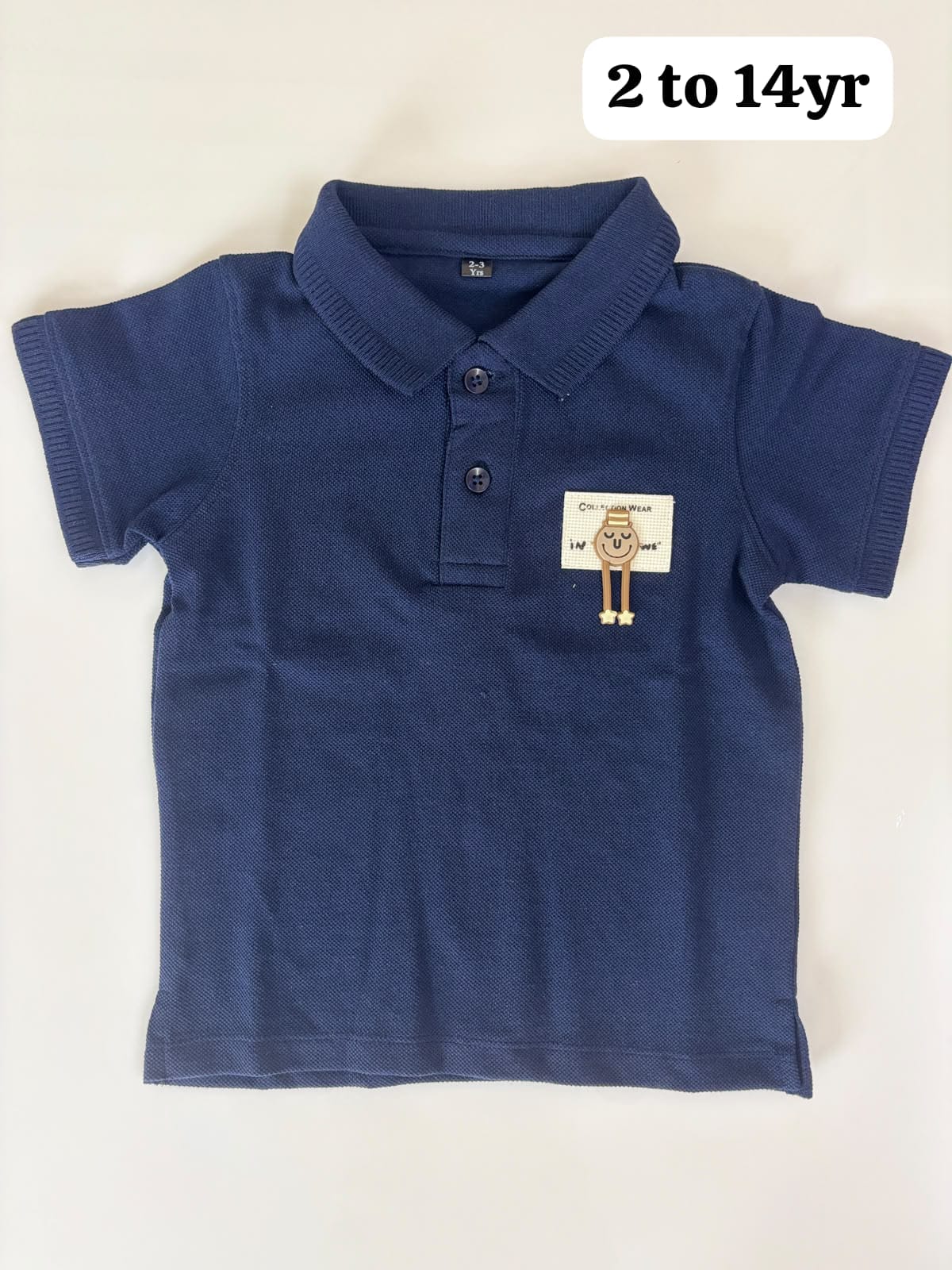 Soft Knitted Cotton Kids Polo T-Shirt with All-Over Print