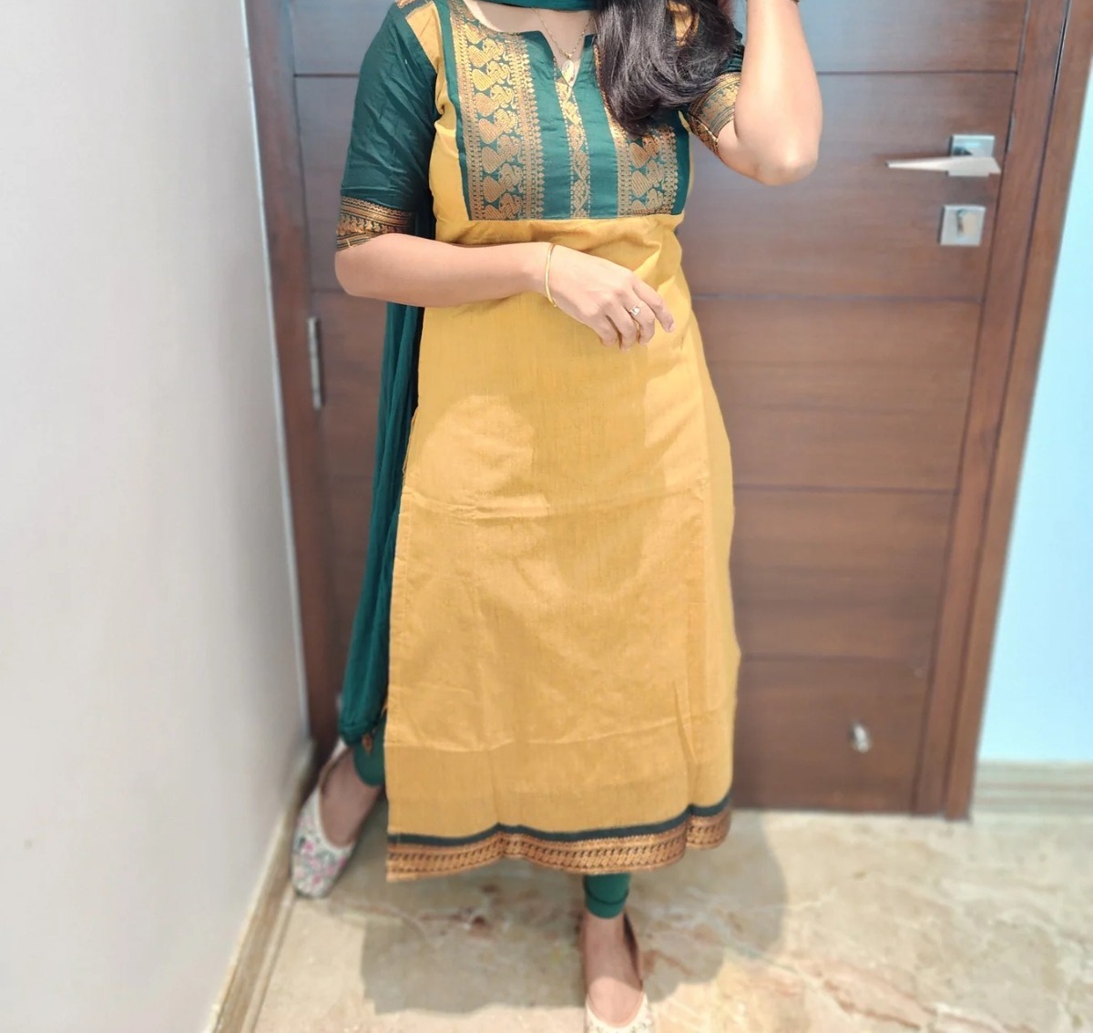 Anbarasi: Chettinad Cotton Straight Cut Kurti for Women | Elegant Ethnic Wear