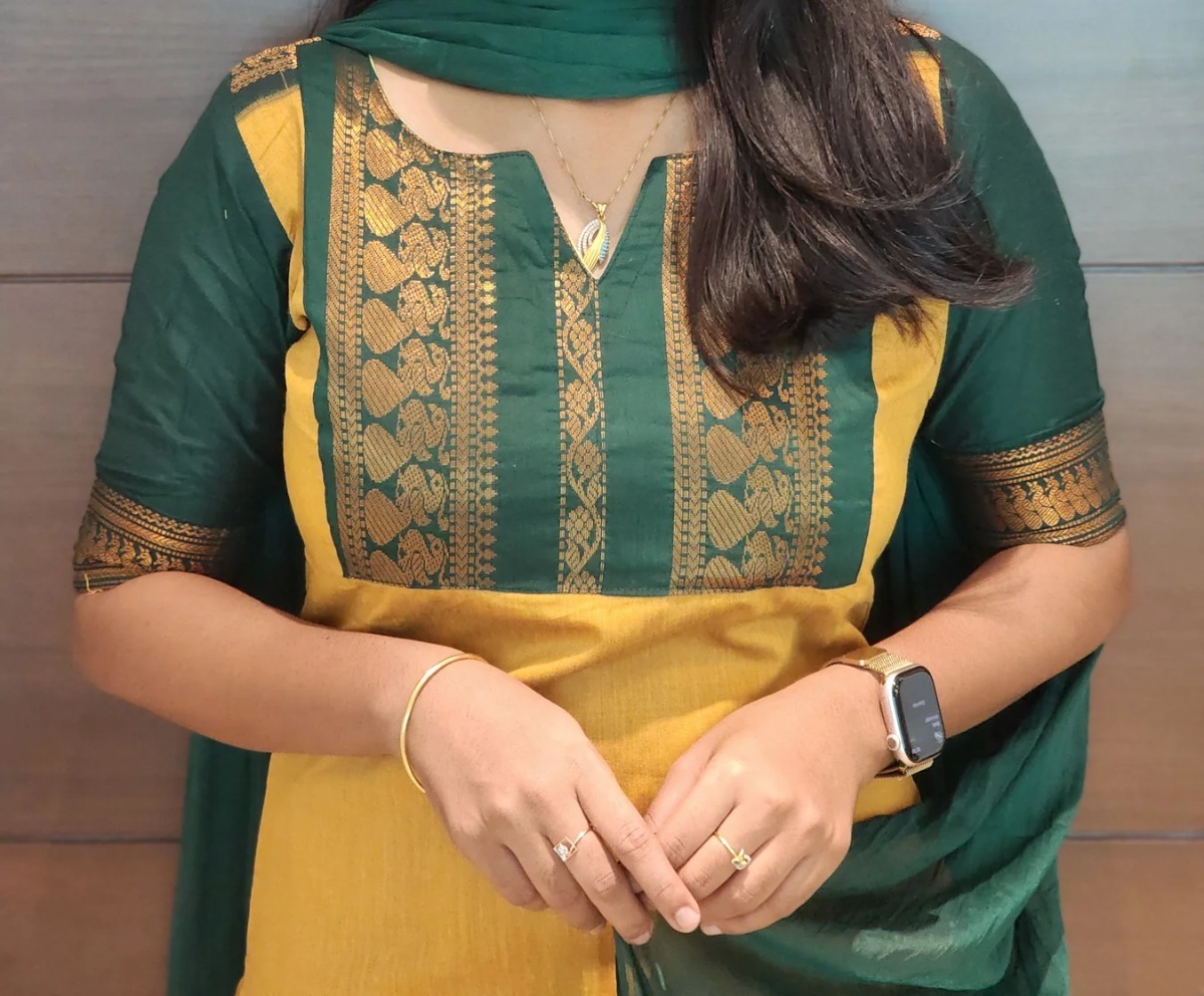 Anbarasi: Chettinad Cotton Straight Cut Kurti for Women | Elegant Ethnic Wear