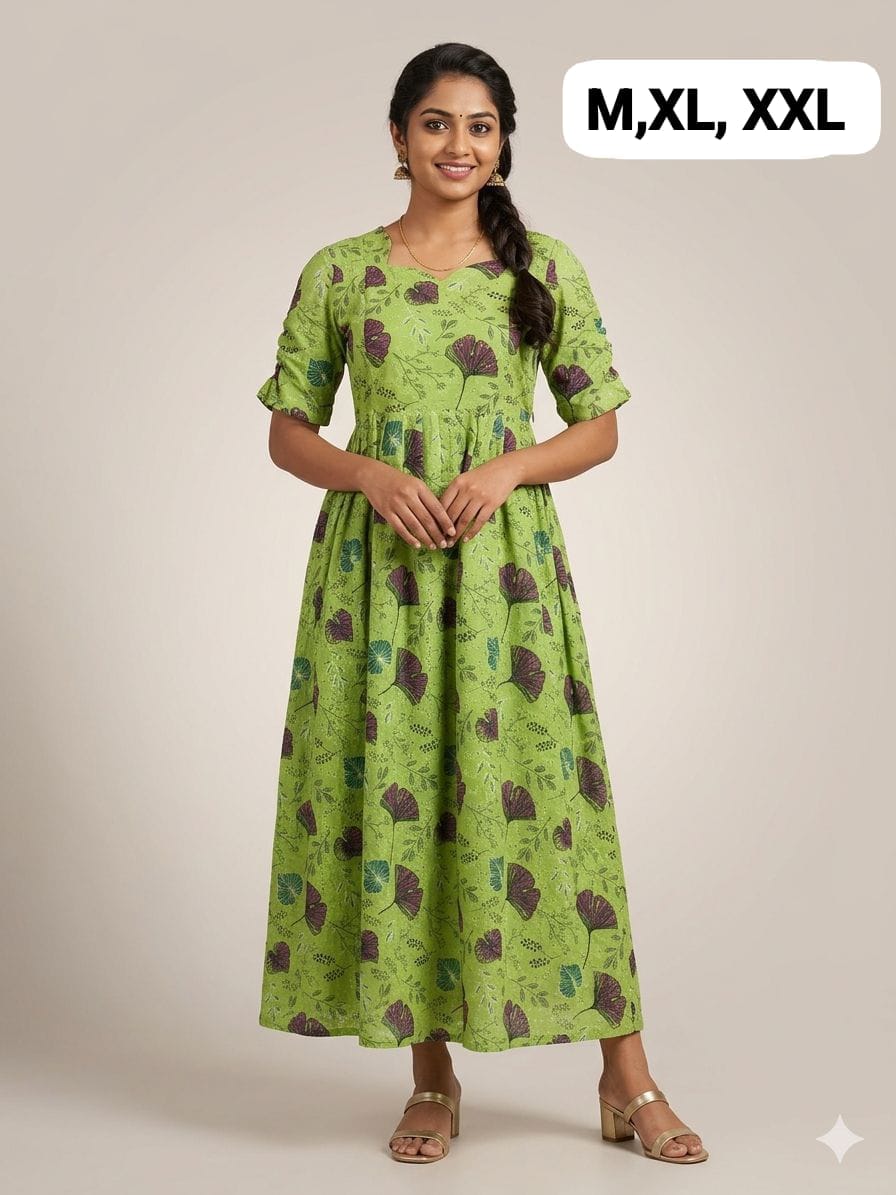 Hakoba Feeding Maxi Dress with 2-Side Zip | Cotton Lining