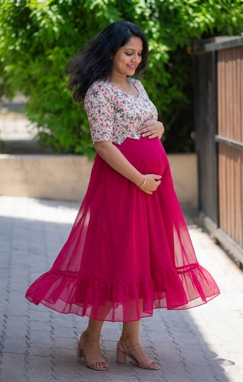 Georgette frill feeding dress